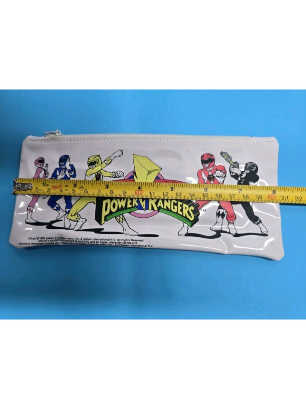 VINTAGE 1993 MIGHTY MORPHIN POWER RANGERS ZIPPERED PENCIL POUCH STORAGE CASE - Picture 9 of 11
